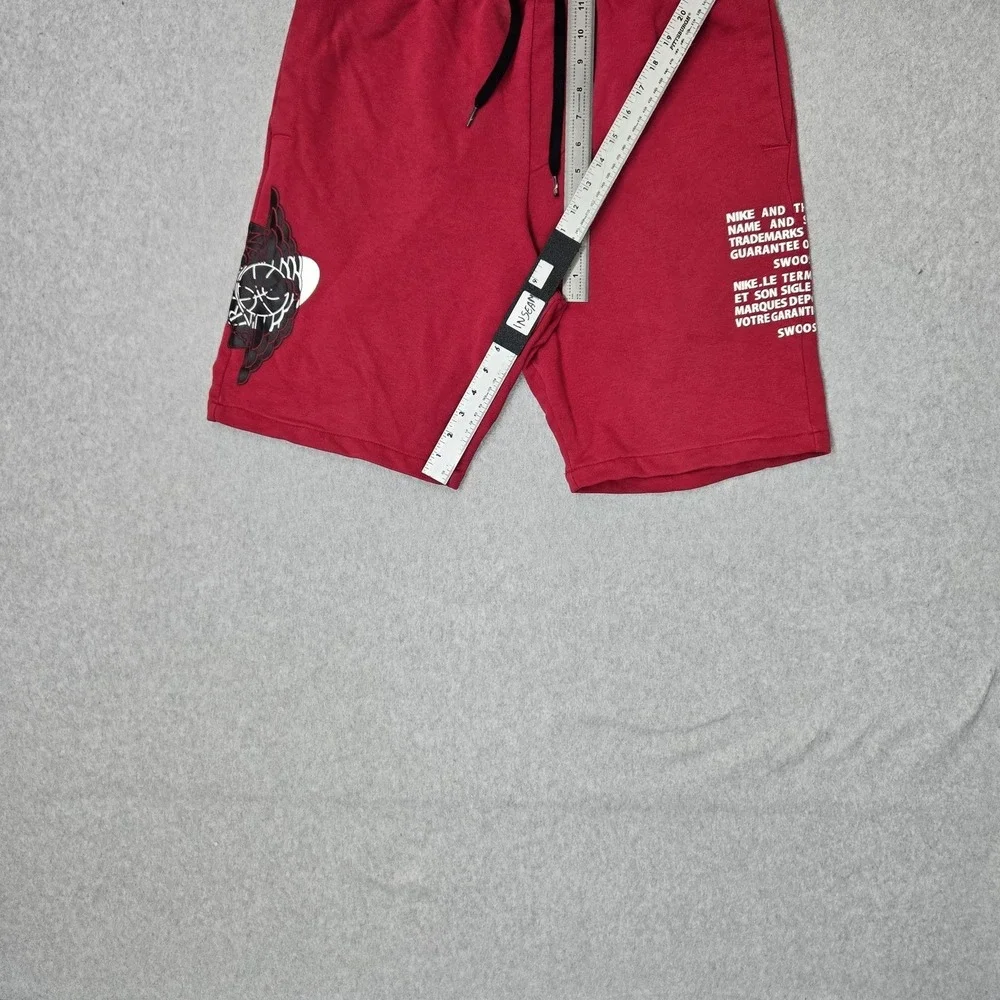 Jordan Men Activewear Shorts M Red Embroidered‎ Sweat Jumpman Wing Logo